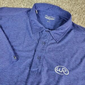 Straight Down Mens Large Navy Blue Performance Stretch Polo Short Sleeve